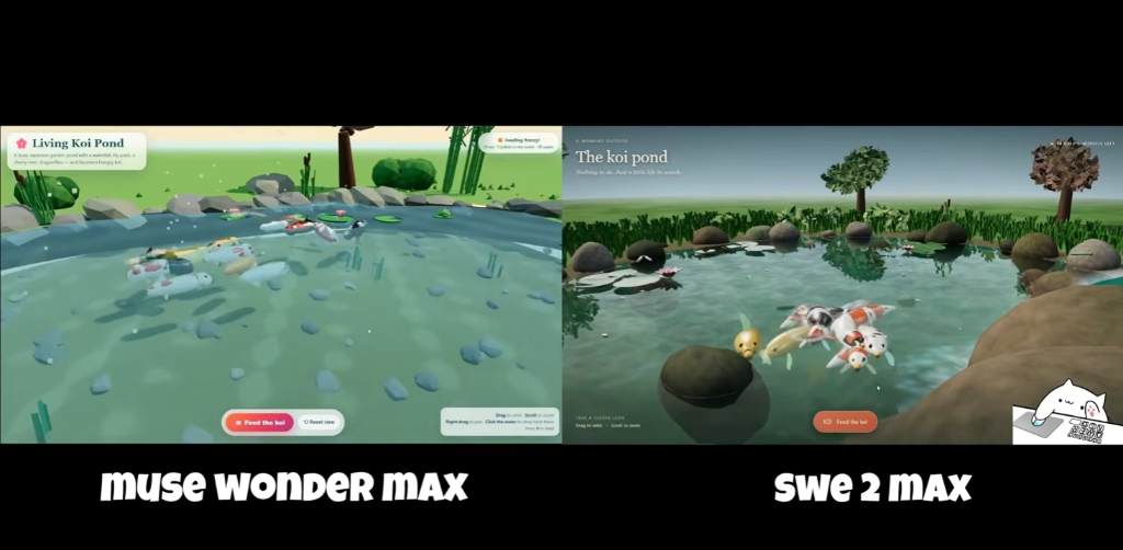 Estanque de Peces Koi: Muse Wonder Max frente a SWE 2 Max