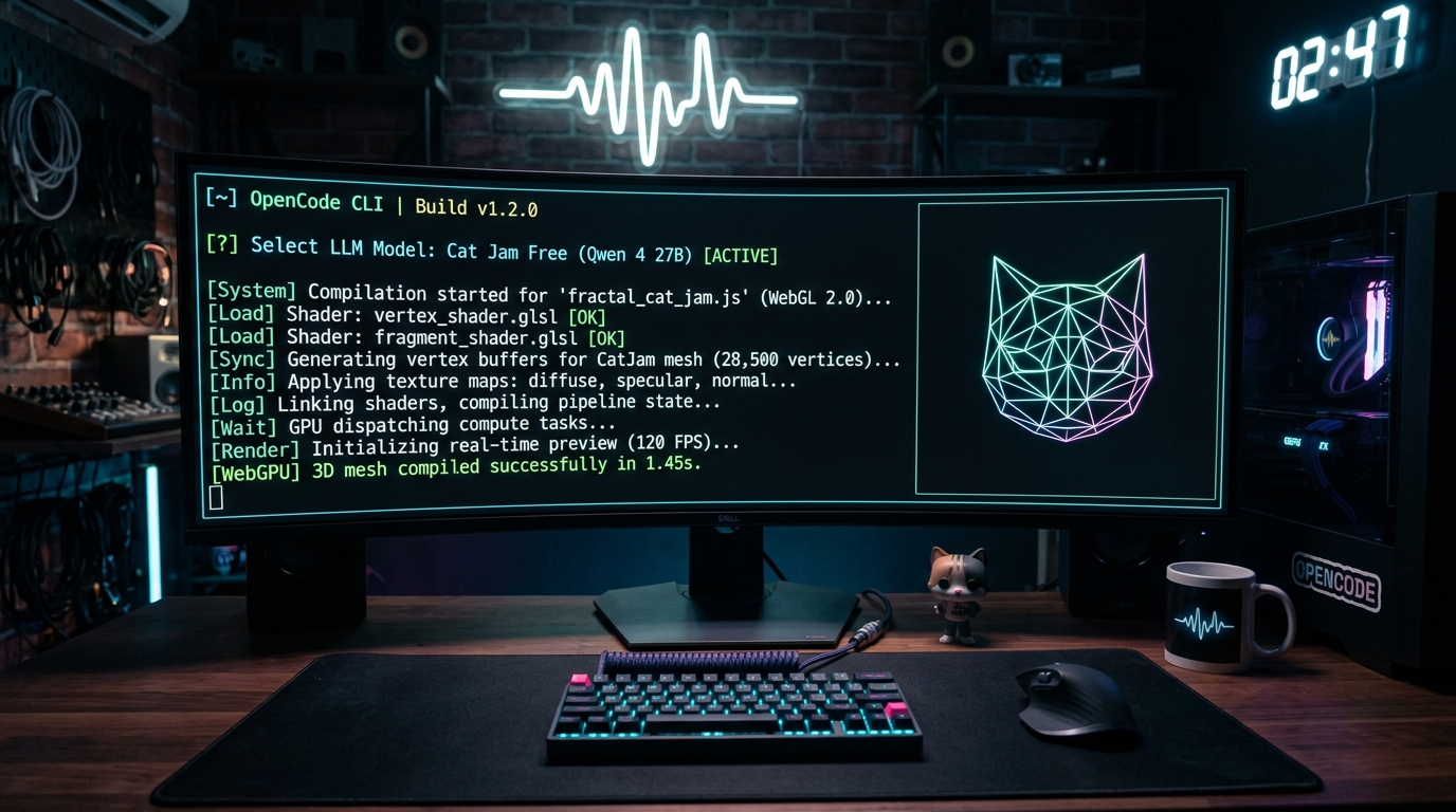 Cat Jam Free en OpenCode: ¿Es el Modelo Incógnito Qwen 4 27B de Alibaba? La Lista Secreta de Modelos Gratuitos